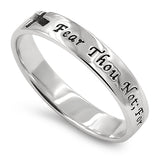 Knight Cross Silver Ring, "FEAR THOU NOT; FOR I AM WITH THEE - ISA. 41:10"