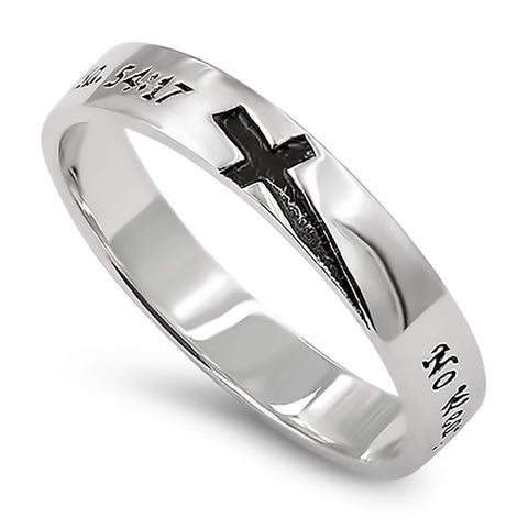 Knight Cross Silver Ring,"NO WEAPON FORMED AGAINST THEE SHALL PROSPER - ISA. 54:17"-Wholesale