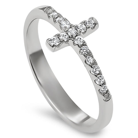 Sidway Cross Silver Ring, "TRUE LOVE WAITS - 1 TIM. 4:12"-Wholesale