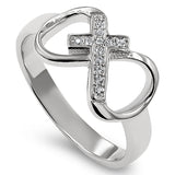 Infinity Cross Silver Ring, "CHRIST LIVES IN ME - GAL. 2:20"