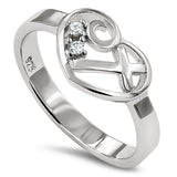 Sweetheart Silver Ring, "HEART'S DESIRE - PSALM 37:4"