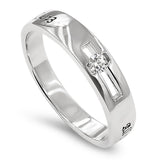 Cross Centre Silver Ring, "ALL THINGS THROUGH CHRIST MY STRENGTH - PHIL. 4:13"