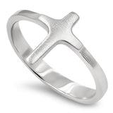Cross Silver Ring, "SERENITY - ROMANS 8:28"