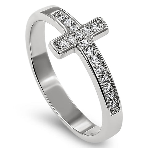 Lost Cross Silver Ring, "ALL THINGS THROUGH CHRIST MY STRENGTH - PHIL. 4:13"