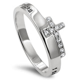 Side Cross Silver Ring,"I KNOW THE THOUGHTS THAT I THINK TOWARD YOU - JER. 29:11"-Wholesale