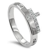 Side Cross Silver Ring,"TAKE UP YOUR CROSS DAILY, AND FOLLOW ME - JESUS LUKE 9:23"-Wholesale
