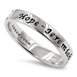 Regent Silver Ring,"HOPE - JEREMIAH 29:11"-Wholesale