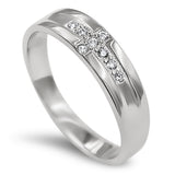 Cross Embedded Silver Ring, "TRUE LOVE WAITS - 1 TIM. 4:12"