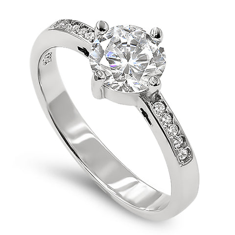 Salty Engagement Silver Ring, "LOVE NEVER FAILS- 1 COR. 13: 8"
