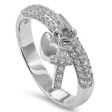 Hang Cross Silver Ring, "BEAUTIFUL - ISAIAH 61:3"