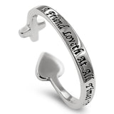 Heart Fuse Silver Ring, "A FRIEND LOVETH AT ALL TIMES - PROV. 17:17 "