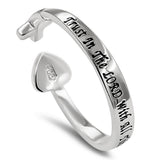 Heart Fuse Silver Ring, "TRUST IN THE LORD WITH ALL THINE HEART - PROV. 3:5 "-Wholesale