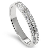 Stack CZ Princess Silver Ring, "ALL THINGS THROUGH CHRIST MY STRENGTH - PHIL. 4:13"