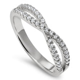 Double CZ Band Silver Ring, "HOPE - JEREMIAH 29:11"