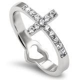 Sidway Hollow Heart Silver Ring, "SERENITY ROMANS 8:28"-Wholesale