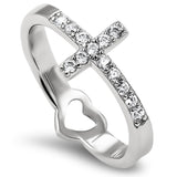 Sidway Hollow Heart Silver Ring, "BEAUTIFUL ISAIAH 61:3"