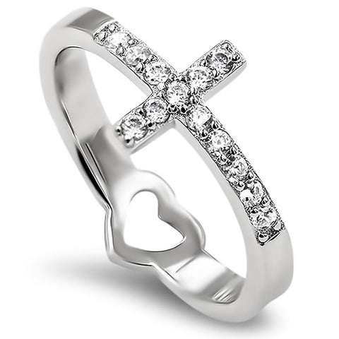 Sidway Hollow Heart Silver Ring, "BEAUTIFUL ISAIAH 61:3"