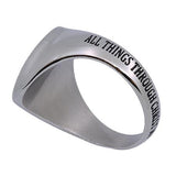 R2 Shield Cross Ring, "Christ My Strength"