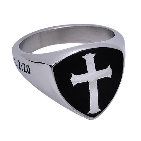 R2 Shield Cross Ring, "Crucified"