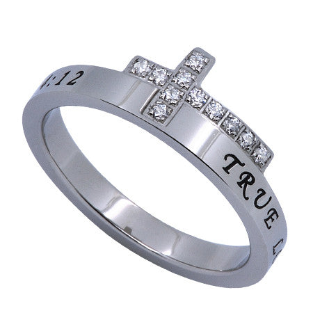JTC Cross Band Ring, "True Love Waits"
