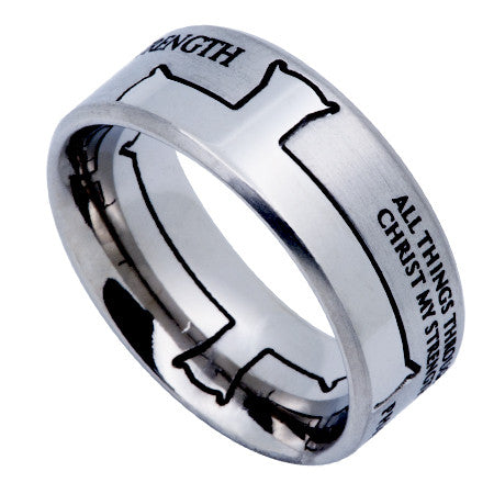 Silver Iron Cross Ring, "Armour Of God"