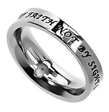 Solitaire Ring, "Walk By Faith"