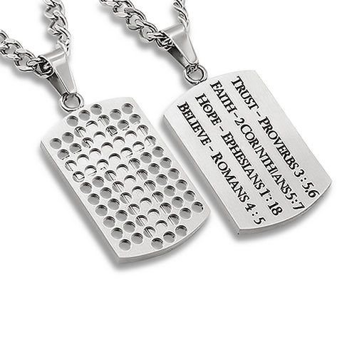 Spirit Sukid Cross Necklace, "TRUST FAITH HOPE"