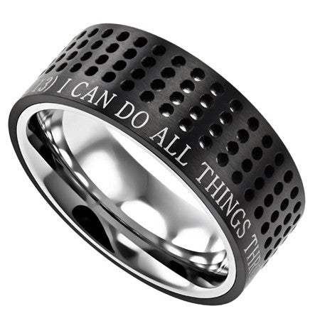 Black Sport Ring, "Christ My Strength"