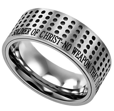Silver Sport Ring, "Soldier Of Christ"