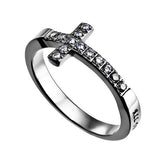 Sideway Cross Ring, "Christ My Strength"