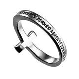 Sideway Cross Ring, "No Weapon"