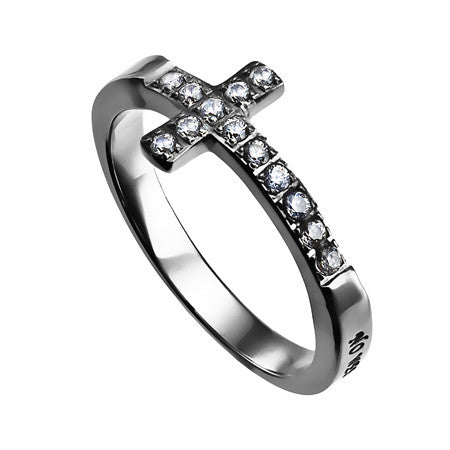 Sideway Cross Ring, "No Weapon"