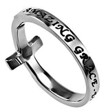 Sideway Cross Ring, "Amazing Grace"
