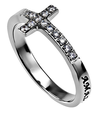 Sideway Cross Ring, "Amazing Grace"