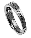 Solitaire Ring, "Faith Hope Love"