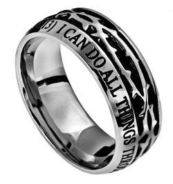 Crown Of Thorns Ring, "Christ My Strength"