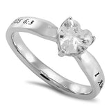 CZ Heart Ring I AM MY BELOVED'S AND HE IS MINE - SOS 6:3