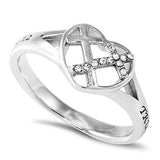 Patchwork Cross Heart Ring TRUE LOVE WAITS - 1 TIMOTHY 4:12