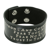 Leather Bracelet Black,"STRONG AND COURAGEOUS"