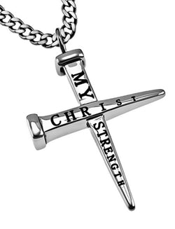 2 Nail Cross, "Christ My Strength" | Christian Jewelry Supplier | Kingdom Jewelry | Free Shipping