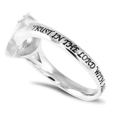 Patchwork Cross Heart Ring TRUST IN THE LORD WITH ALL THINE HEART - PROV. 3:5
