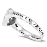 Patchwork Cross Heart Ring WOMAN OF GOD - PROVERBS 31