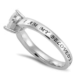 CZ Heart Ring I AM MY BELOVED'S AND HE IS MINE - SOS 6:3