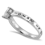 CZ Heart Ring WOMAN OF GOD - PROVERBS 31