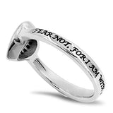 Padlock Heart Ring FEAR NOT, FOR I AM WITH YOU - JESUS (ISA. 41:10)-Wholesale