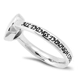 Padlock Heart Ring ALL THINGS THROUGH CHRIST MY STRENGTH - PHIL. 4:13-Wholesale