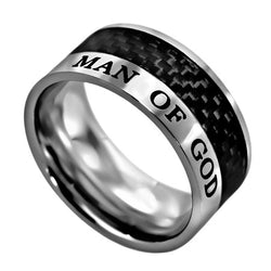 Carbon Fiber Black Ring, "Man Of God"