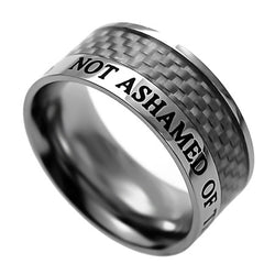 Carbon Fiber White Ring, "Not Ashamed"