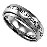 Axis Silver Ring, "All Things Through Christ"