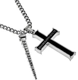 Black Cross and Nail, "Alpha Omega" | Stainless Steel Christian Jewelry